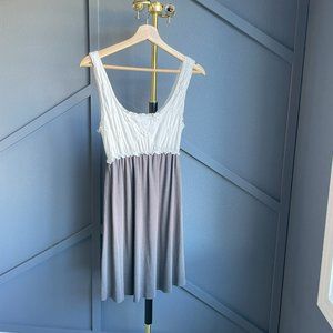 Mystree dress, size small, sleeveless white and grey